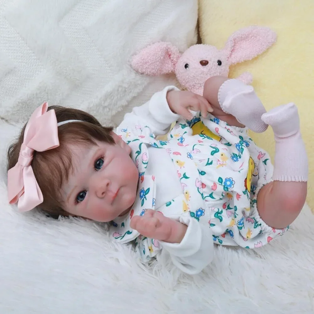 🆕18Inch Soft Cloth Body Newborn Baby Poseable Limbs Lola Doll Reborn Baby Girl